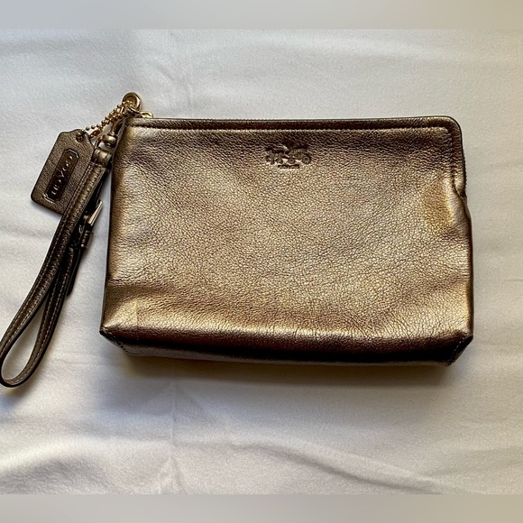 Coach Handbags - Coach Metallic Leather Wristlet - Barely Used - Excellent Condition!